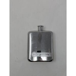 John Jameson & Son Irish Whiskey Flask JJ & S Screw Top Stainless Steel 6oz